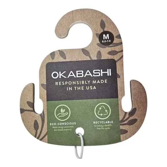 OKABASHI Breeze Women M 6.5 - 7.5 Supportive Thong Flip Flops Toffee & White NEW - Picture 7 of 7